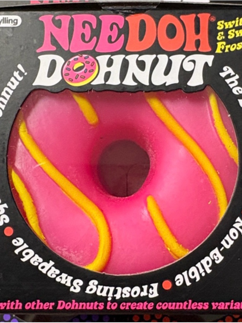 Needoh Pink Donut Toy with Yellow Frosting & Nice cream Needoh. Fast ship